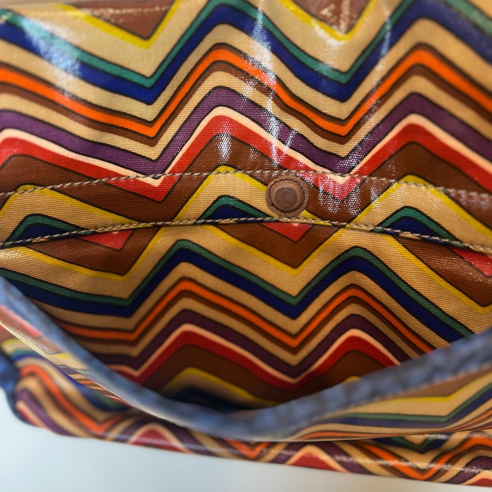 Multicolor Chevron Crossbody Bag - Brown Strap - Picture 11 of 14
